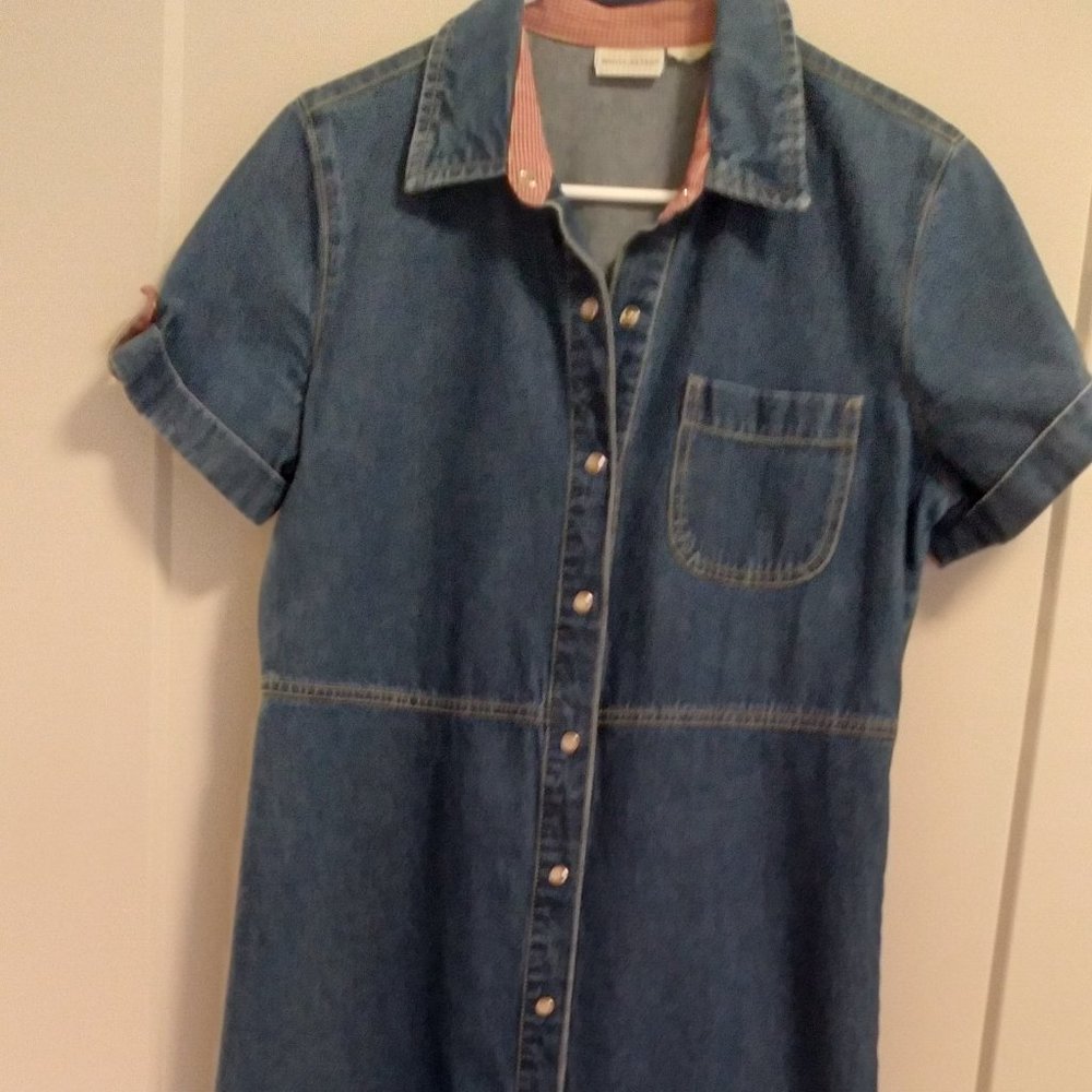 Country style maxi blue jean dress